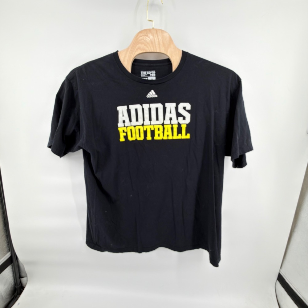 Adidas Football T-Shirt Mens 3X Black Graphic Short Sleeve Go-To Tee Cotton